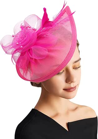 DRESHOW Women Fascinator Hat Tea Party Vintage Pillbox Headband