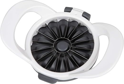 PrepWorks by Progressive Dishwasher Safe 16-Slice Thin Apple Slicer and Corer with Attached Safety Cover (White)