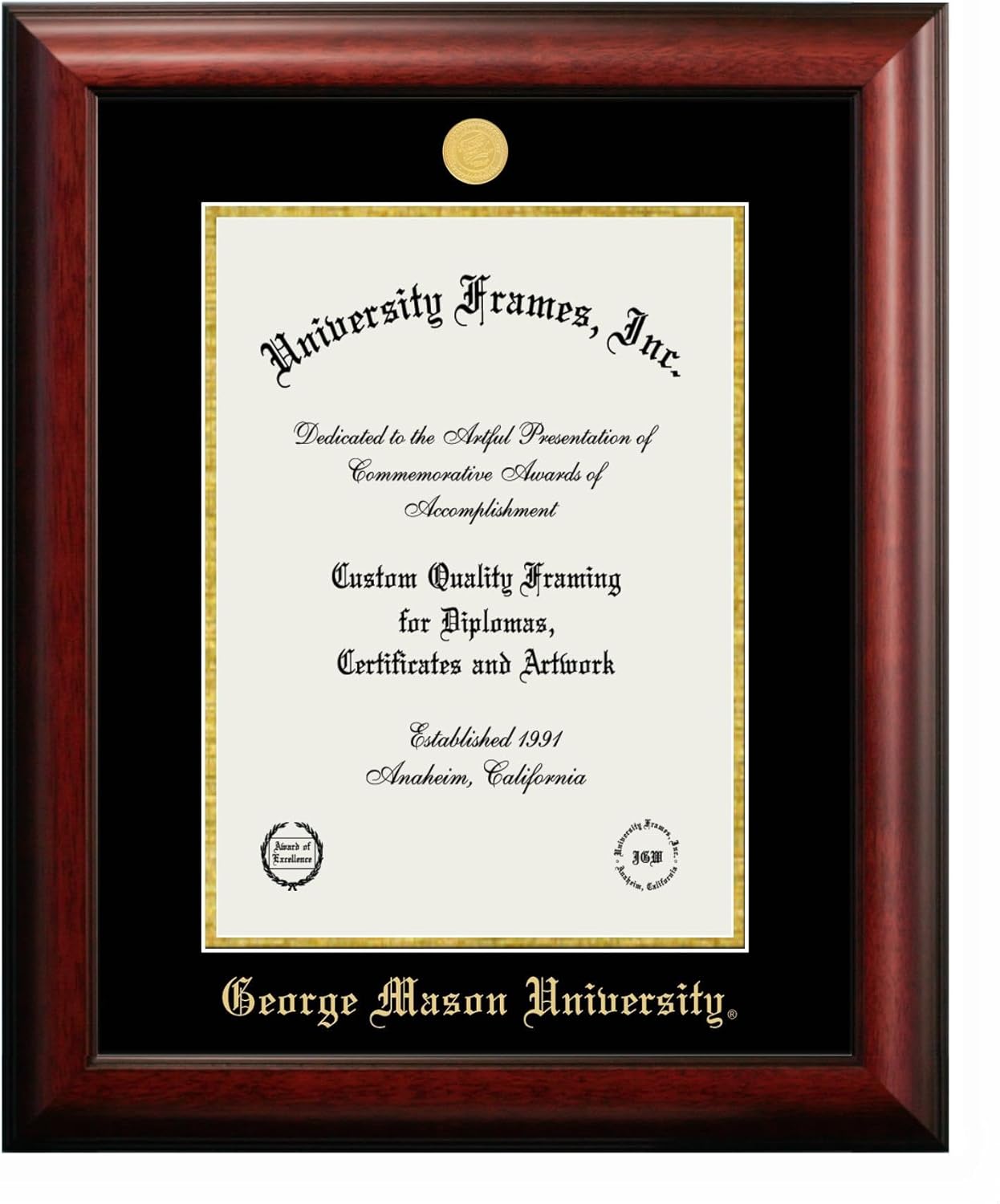Campus Images George Mason University Gold Embossed Diploma Frame