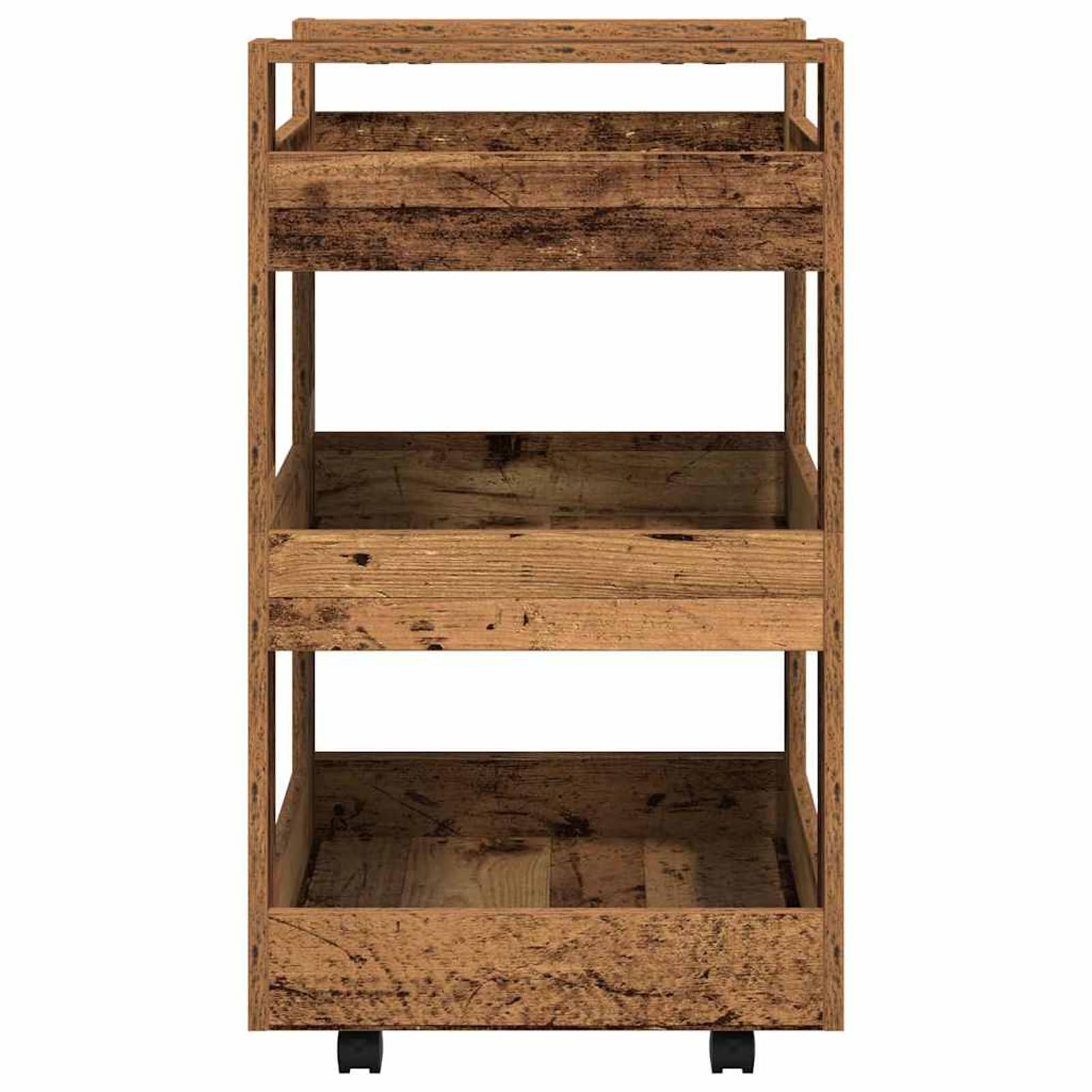 Geecher Carrello da Cucina, Mobile con Ruote, 60 x 45 x 80 cm, in Legno Multistrato Finitura Quercia, per Preparazione e Servizio in Cucina