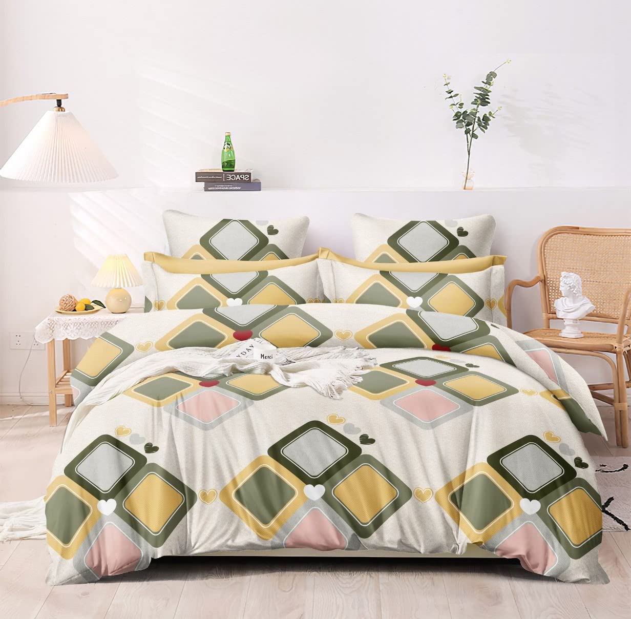 PRISCILLA 400 TC Soft Premium Cotton Super King Size 108 x 108 Inches Bedsheet with 2 Pillow Covers. (Design 11) (B0C5YPQFX2) Amazon Price History, Amazon Price Tracker