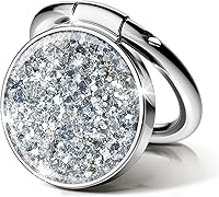 Vista 20 de GVIEWIN Soporte de anillo para teléfono celular con purpurina, soporte metálico con agarre, rotación de 360°, compatible con iPhone 17/16/15/14/Pro