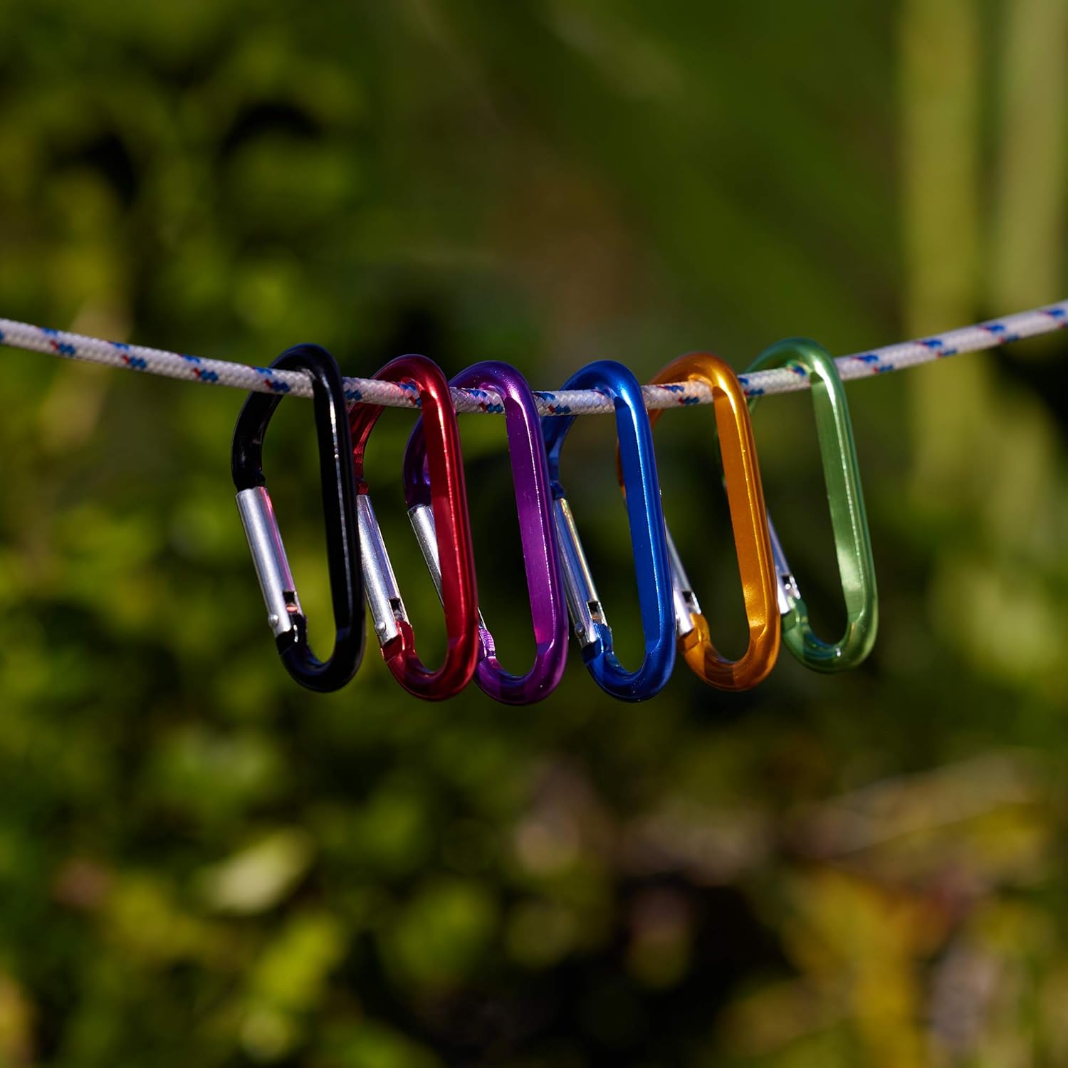 Keychain Carabiner Clip - 2.6" Small D-Ring Lightweight Color Set Key Chain Belt Clip Outdoor Backpacking Gate Snap Hook Camping, 6 pcs Pack - Image 7