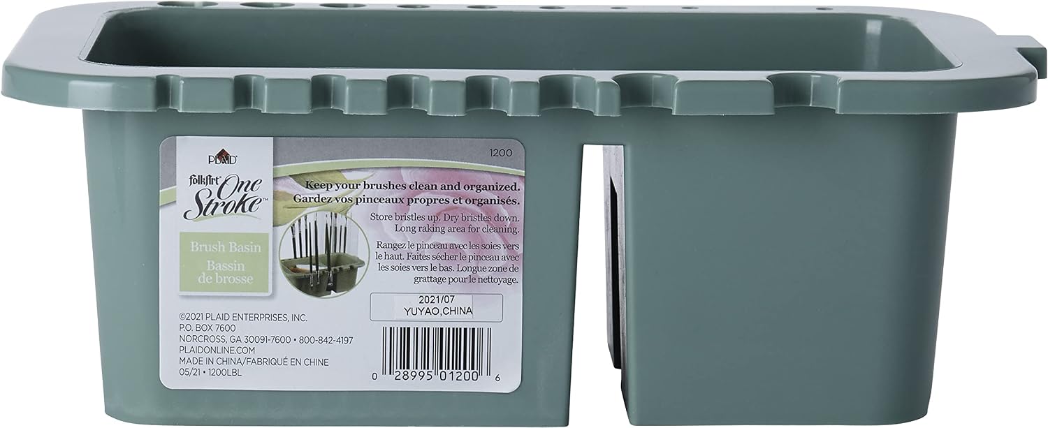 FolkArt One Stroke Brush Basin, Versatile Easy to Clean Paint Brush Basin Perfect for DIY Acrylic Paint Arts and Crafts Projects, 1200