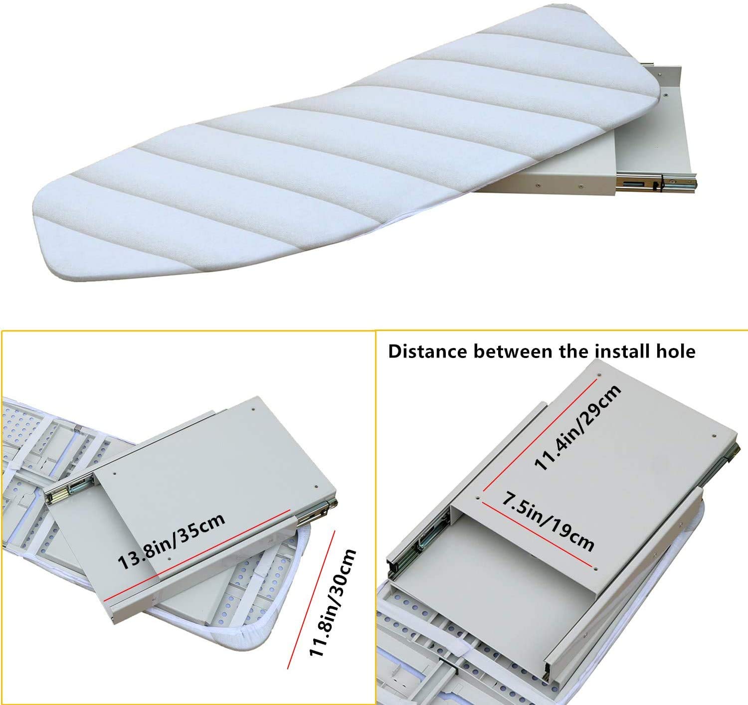 MYOYAY Ironing Board, Retractable Pull Out Ironing Board, 180 Degree