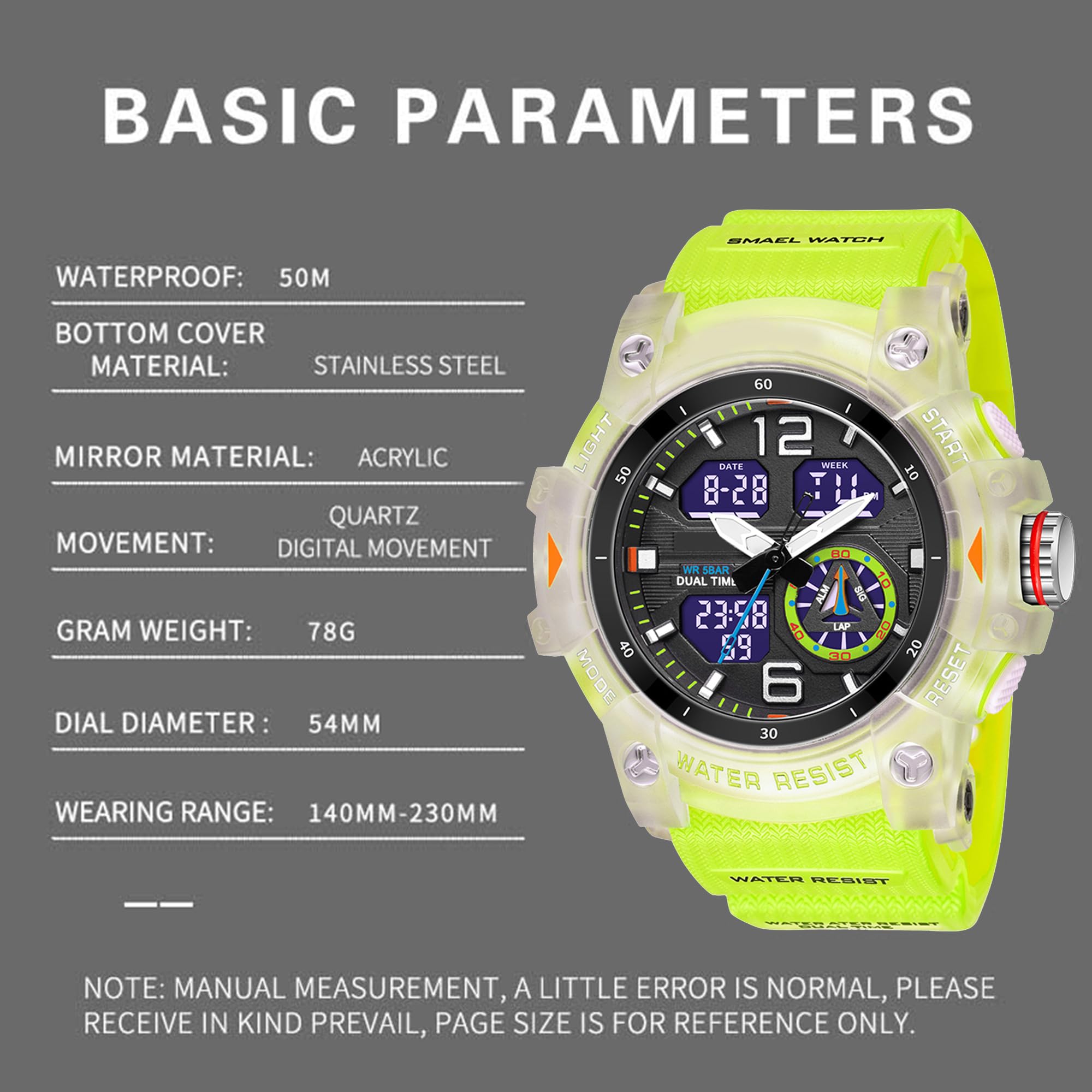 findtime Reloj militar para hombre digital y analógico, resistente al agua, deportivo, LED, reloj digital, calendario, despertador, cronómetro, con pulsera, relojes tácticos, hombres al aire libre