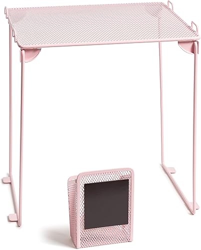 Miniatura 10 de U Brands Kit de organización de casillero de malla gris, incluye taza magnética, estante plegable y contenedor, 3 piezas