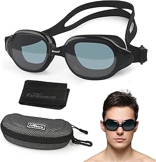 Firesara Swim Goggles, No Leaking Large Frame Wide View Pool for Women Men