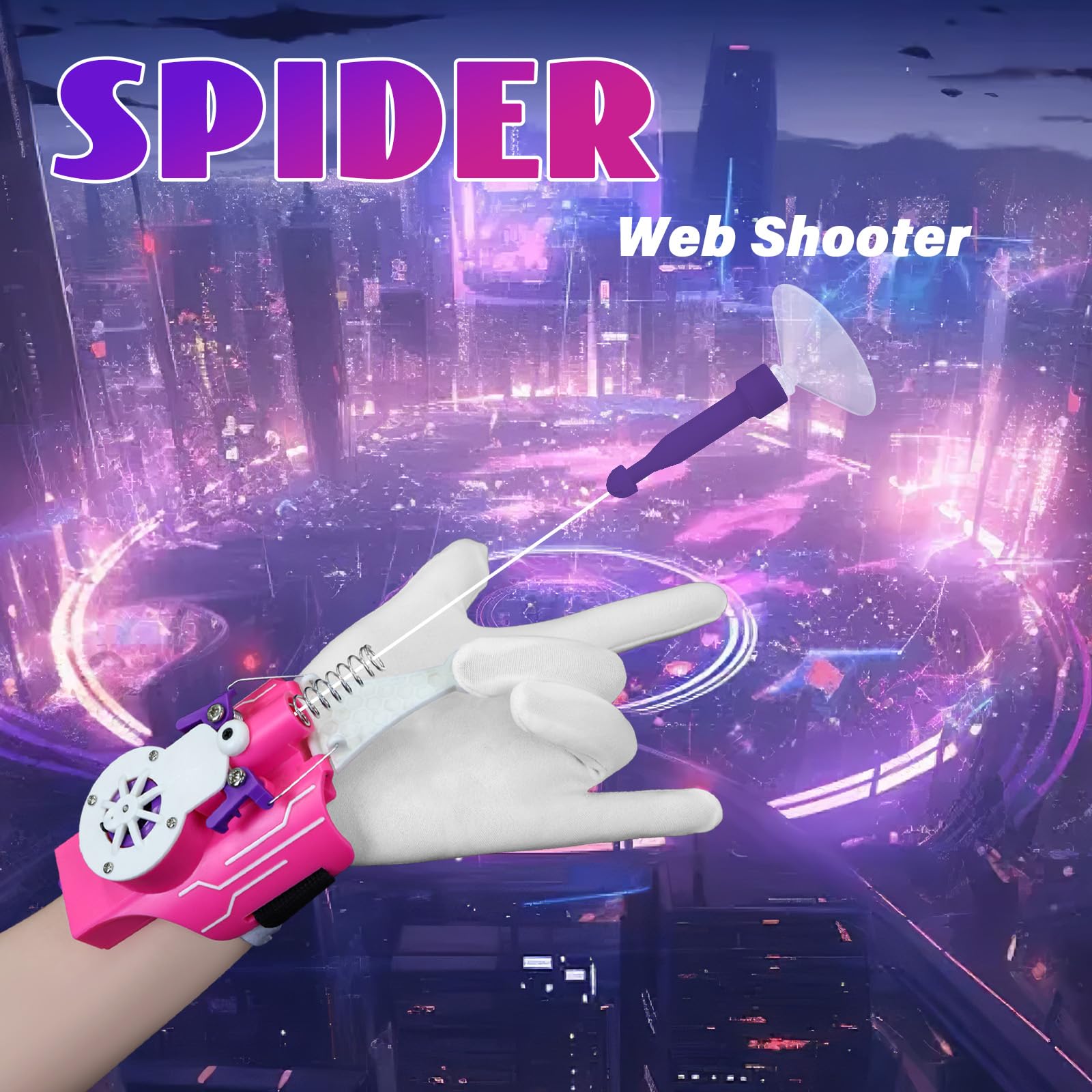 Spider Web Shooters Real,Spider Silk Launcher Wrist Toy for Kids Web Slinger That Actually Shoots - Image 2