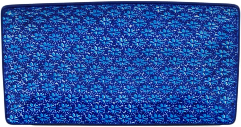 Polmedia Polish Pottery Sushi Tray - Deep Into The Blue Sea Pattern Handmade in Boleslawiec Poland by Ceramika Artystyczna + Certificate of Authenticity