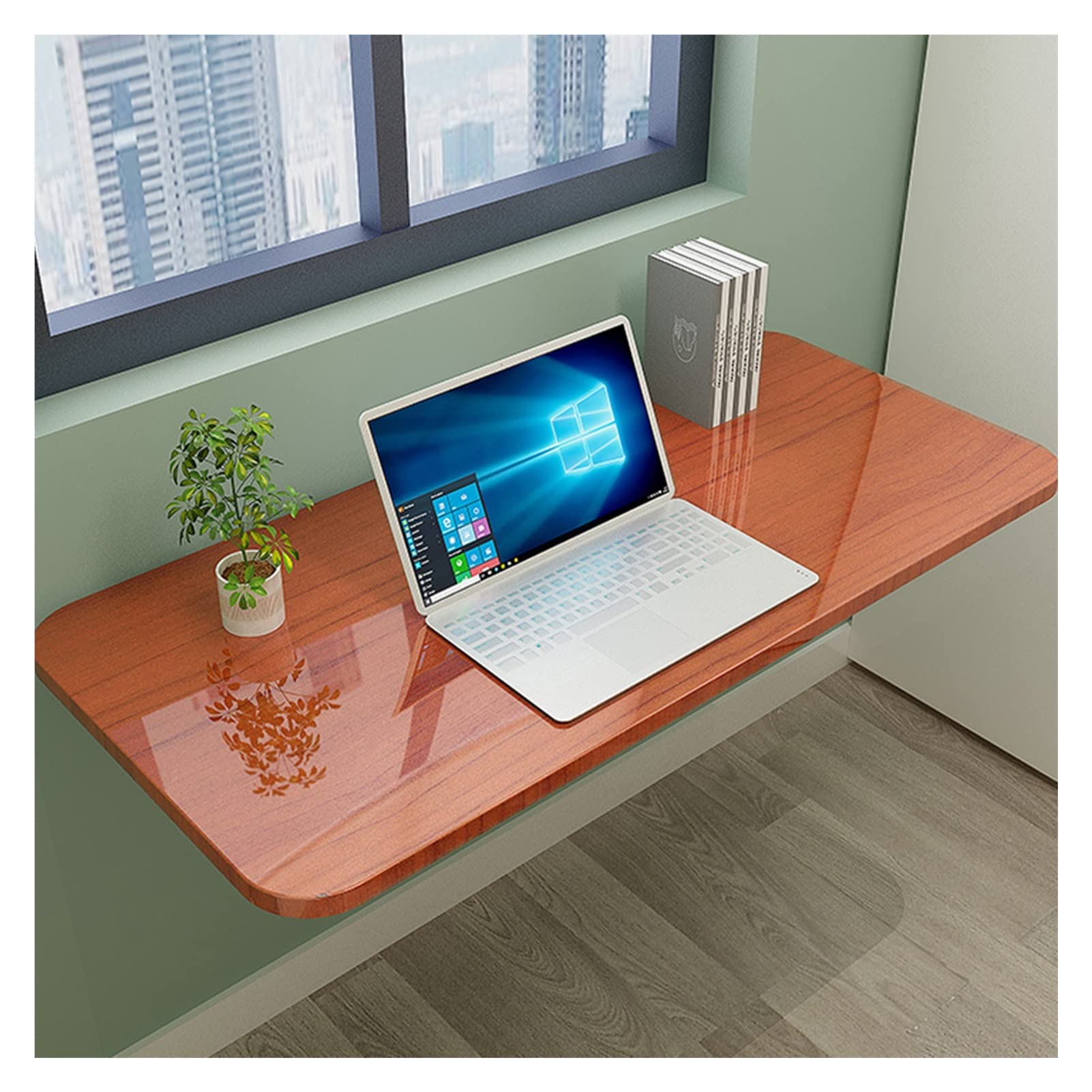 Table abattante murale en bois naturel pour optimiser l'espace de la cuisine