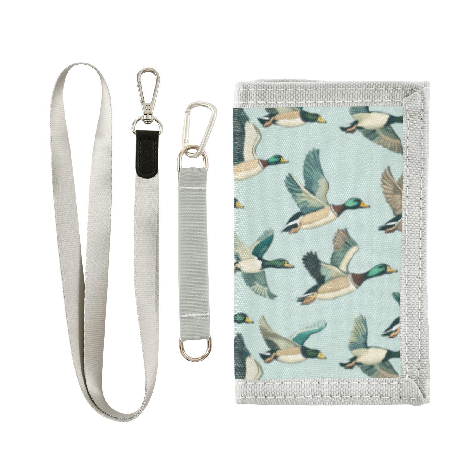 Wusikd Mallard Flying Sky Kids Wallet for Boys Girls Duck Toddler Trifold Wallet Novelty Wallet for Teens Women Men