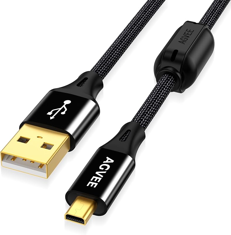 AGVEE 2 Pack 4ft USB Data Transfer Cable for Sony Cybershot Nikon Coolpix | USB Mini 8 Pin Battery Charger Cord for Sony Cybershot DSC, Nikon UC-E6/E16/E17/E23 Coolpix Camera DSLR
