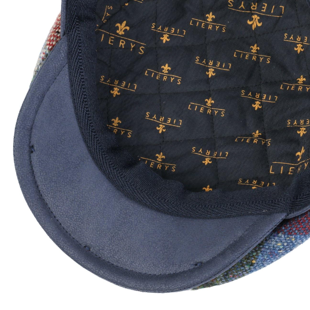 LIERYS Finzi Tweed Flatcap Schirmmütze Karomuster Made in Italy Herren Herbst Winter