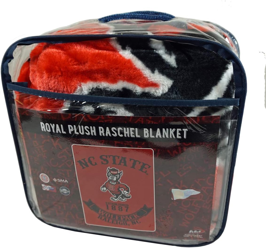 North Carolina NC State Wolfpack Rebel Series Raschel 60x80 Throw Blanket