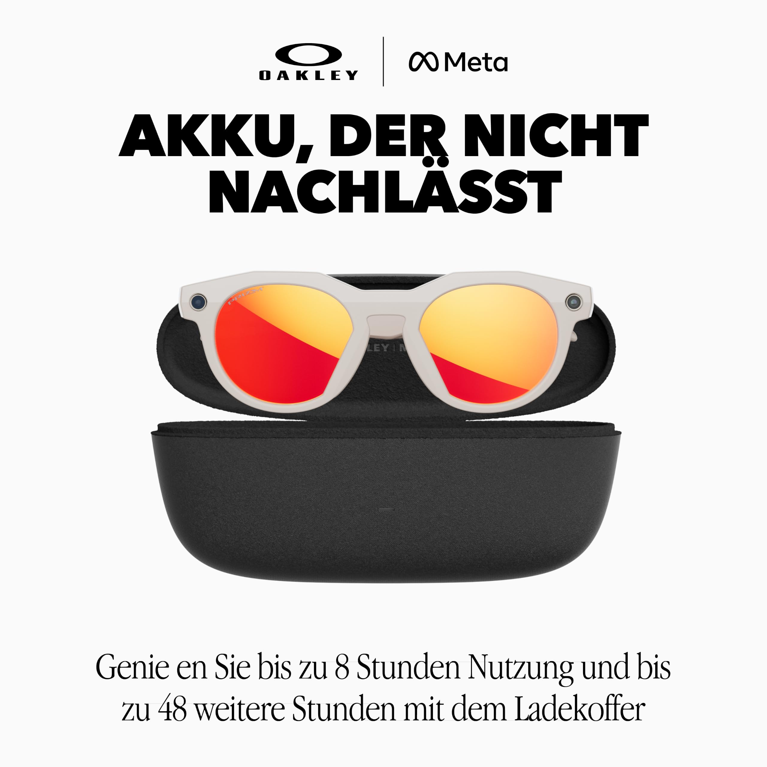 Oakley Meta HSTN KI-Brille für Herren, Damen — Sport- & Lifestyle-Brillen — 12 MP Kamera, 60fps Video, Open-Ear Audio, Meta AI — Brown Smoke/Prizm™ Deep Water Polarisierte Gläser