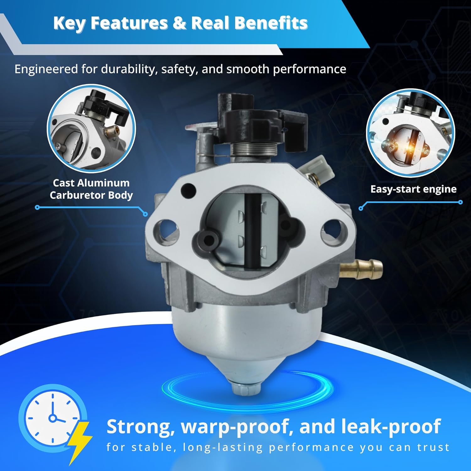 GCV170 Carburetor 16100-Z9L-811 for Honda Lawn Mower HRN216 GCV170LA G5B G5BR S3B Engine, gcv 170 carburetor Replacement Kit with Air Filter, Spark Plug, Fuel Line, Gaskets, Shut Off Valve