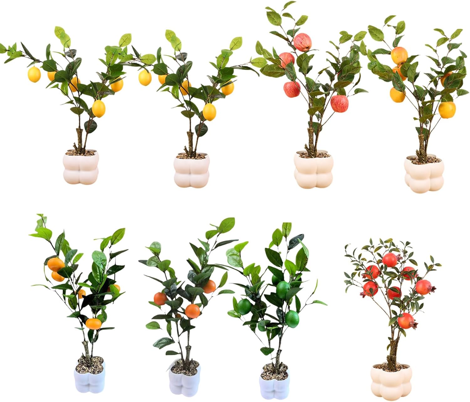 Decorative Fruit Tree Model Simulated Bonsais Realistic Potted Plant Living Room Ornament Office Desk Decoration Indoor Plant Decoration