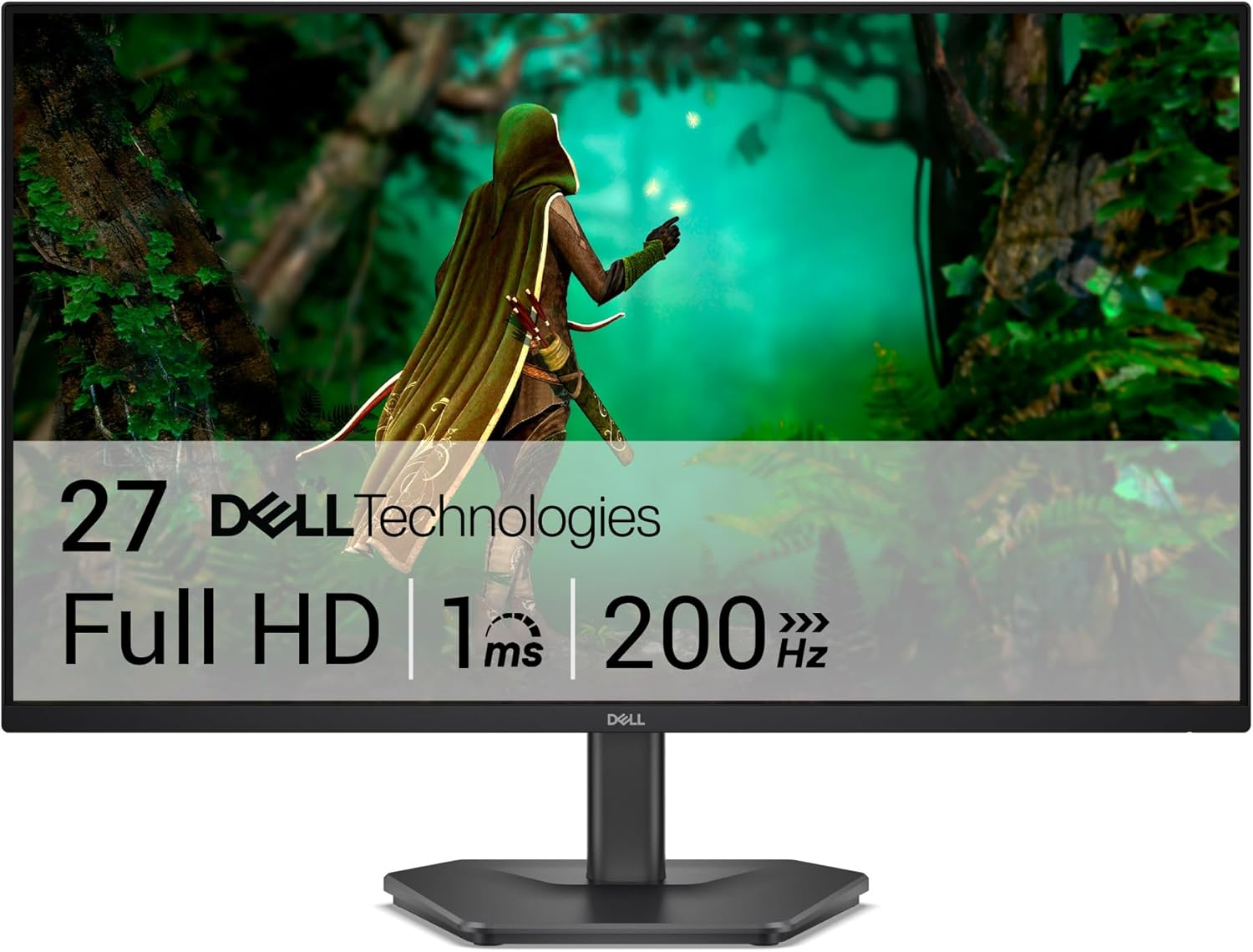 DELL 27 Gaming Monitor – SE2725HG, Full HD (1920×1080), 200Hz, Fast IPS, 1ms, AMD FreeSync Premium, 99% sRGB, VESA (100x100mm), DisplayPort, 2 HDMI, 3 Year Warranty, Black