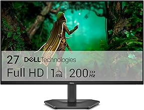 Dell 27 Gaming Monitor - SE2725HG, Full HD (1920x1080), 200Hz, Fast IPS, 1ms, AMD FreeSync Premium, 99% sRGB, VESA (100x100mm), DisplayPort, 2 HDMI, 3 Jahre Garantie, Schwarz