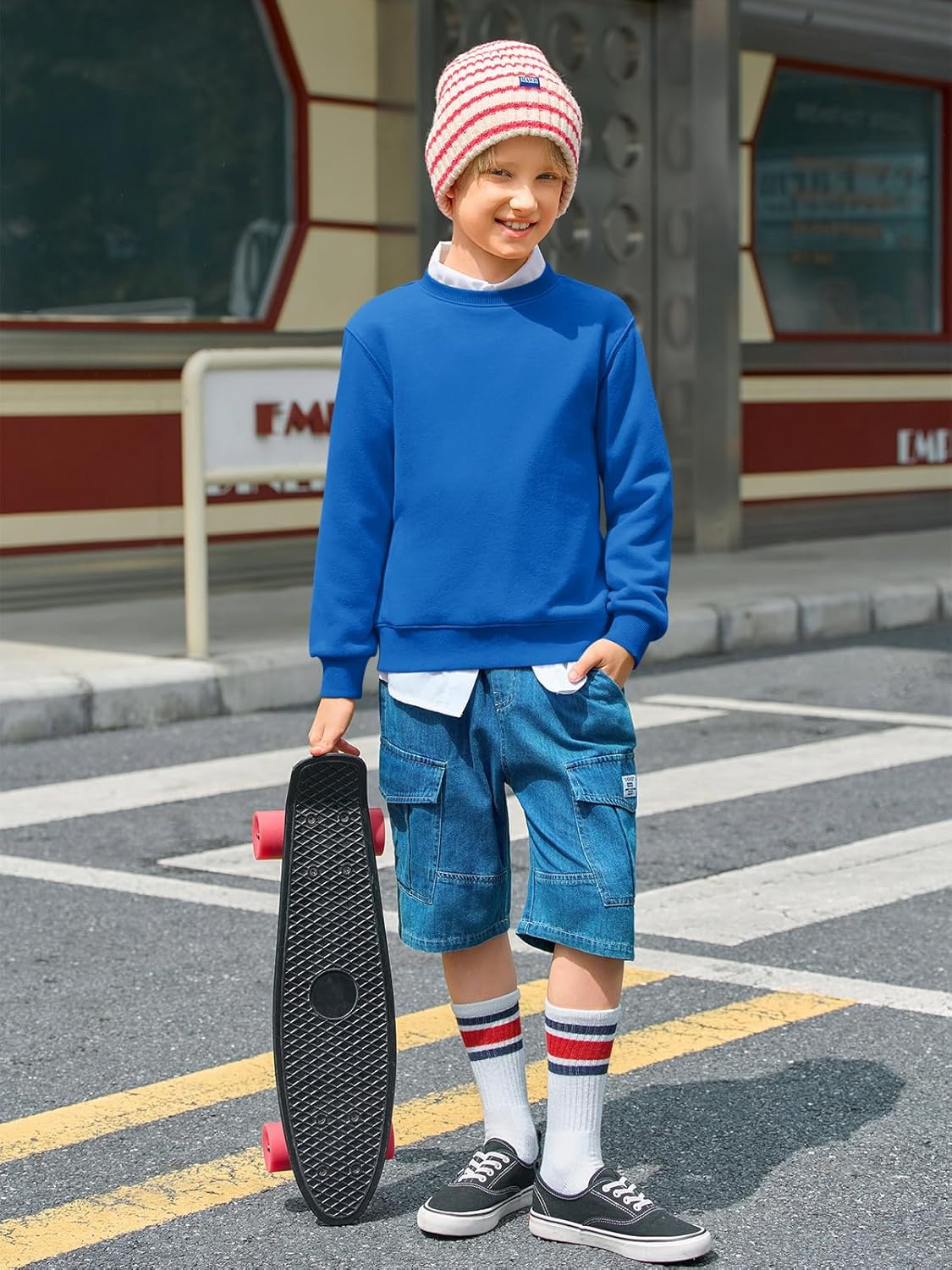 Haloumoning Boys Crewneck Pullover Sweatshirts Kids Youth Casual Long Sleeve Shirts 5-14 Years - Image 5