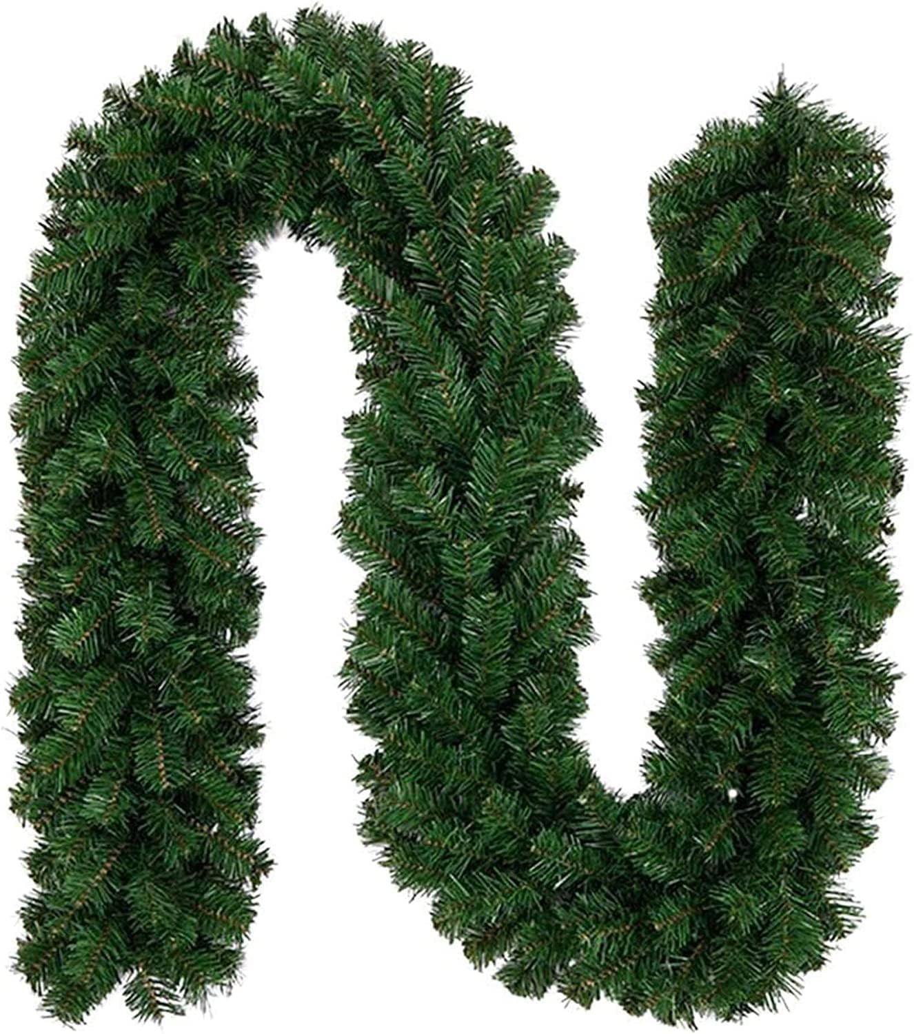 Oakmont 8.9 Ft Artificial Spruce Christmas Garland, Non-Lit Soft Green Holiday Decorations for Outdoor or Indoor Use, Premium PVC Home Garden Artificial Greenery, Wedding Party Decor(10 Pack)