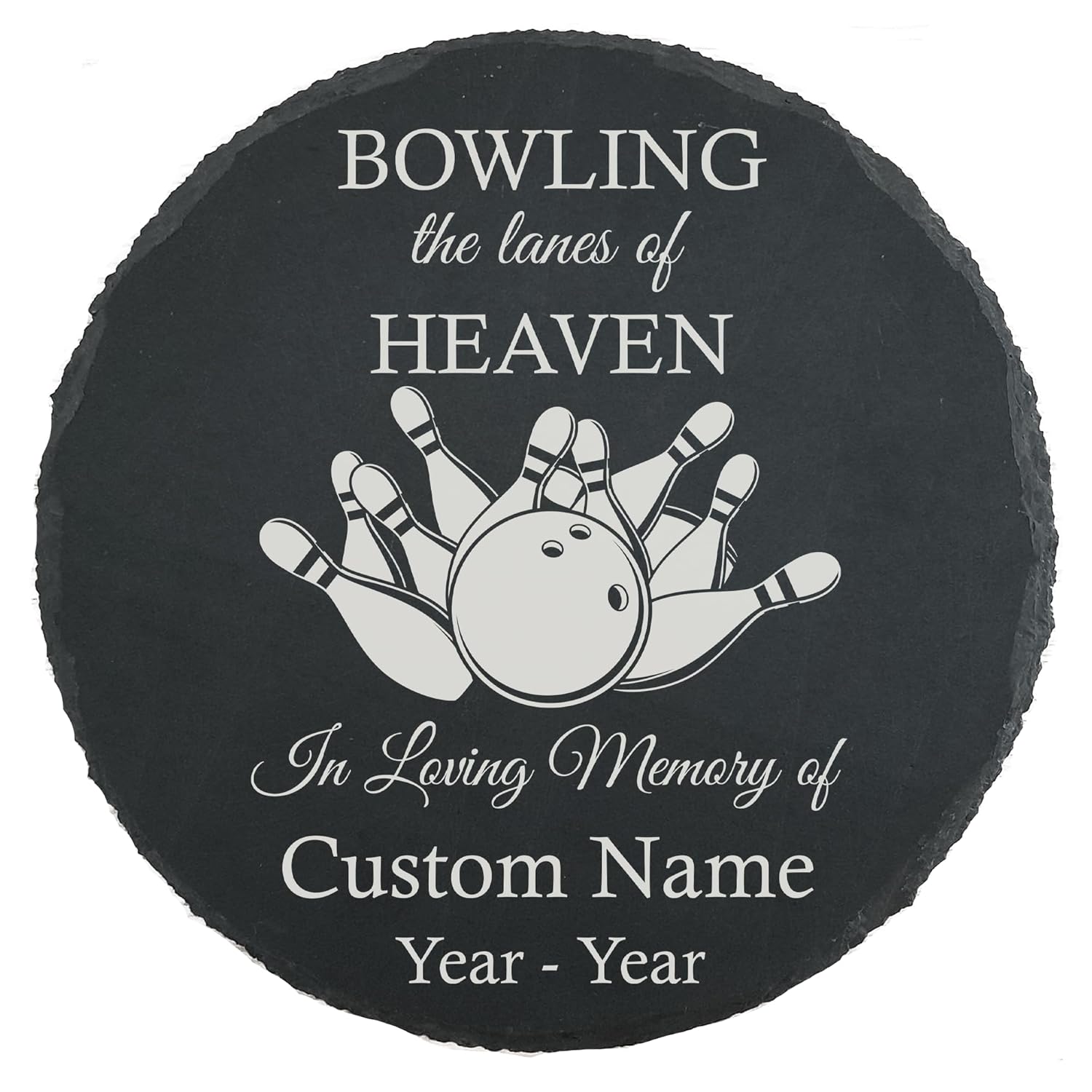 Bowling Memorial Stone Personalized Slate Garden Memorial