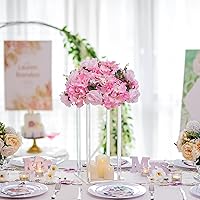 Vista 2 de Inweder Jarrones acrílicos para centros de mesa de boda, 10 piezas, soporte de flores de columna transparente, jarrones de flores de 15.8 pulgadas