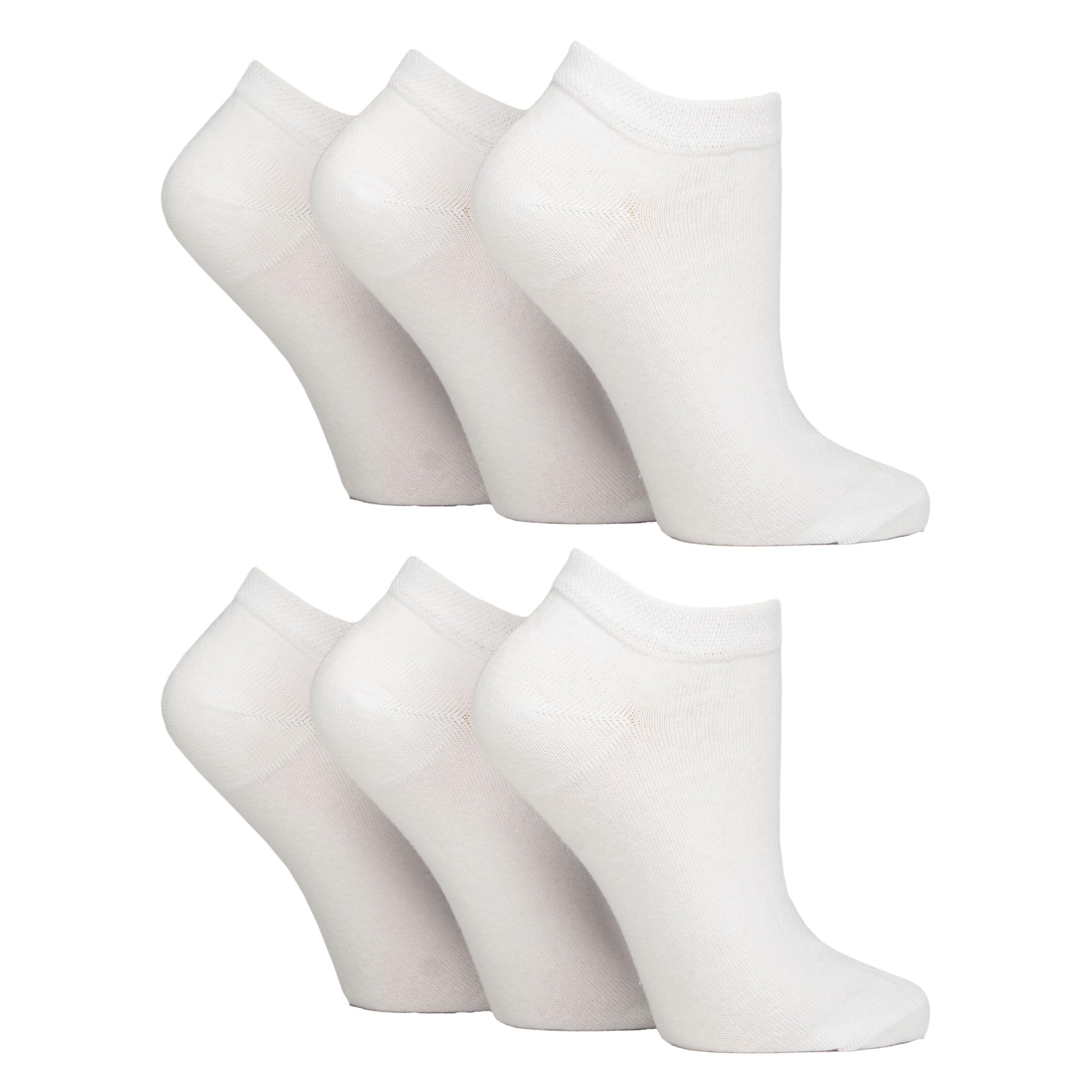 Gentle Grip Women's White - 6 Pairs Diabetic Trainer Socks For | Non Elastic Soft Top Extra Wide Ankle Socks (4-8, )