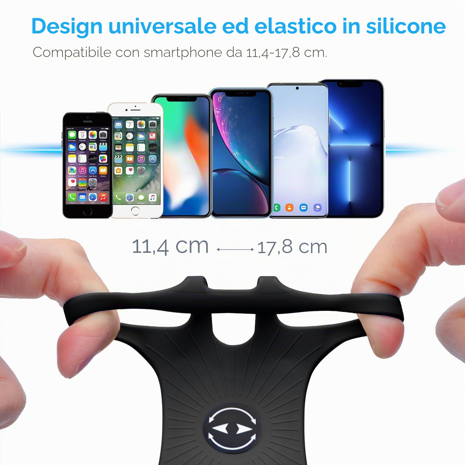 Cikyner Cinghia per Bottiglia d'Acqua, Porta Bottiglia d'Acqua per Telefono Cellulare, Accessori da Palestra Rimovibili e Girevoli a 360° per Telefono da 4,5-7'' e Bottiglie da Diametri 5-9cm