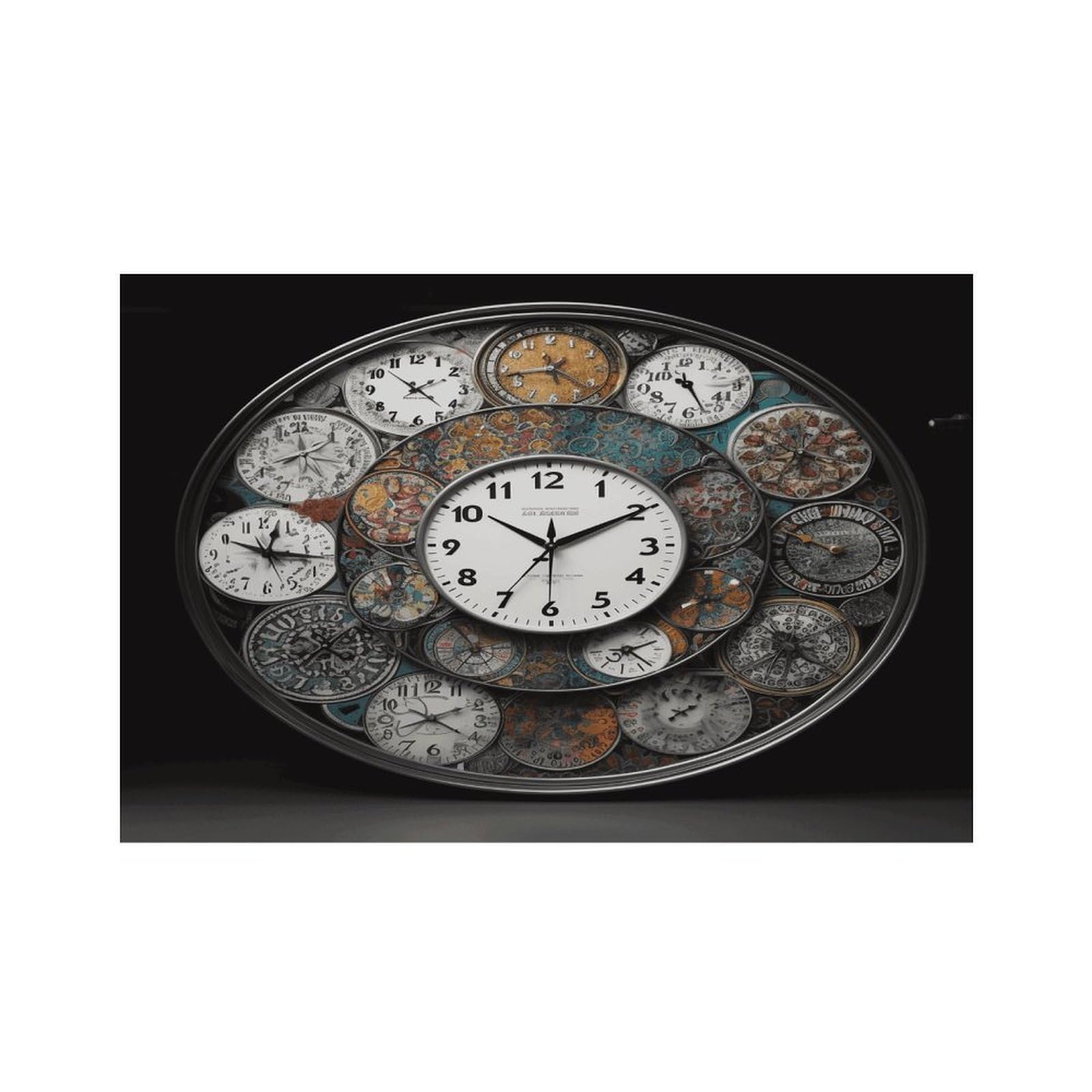 Clock Art Placemats Non-Slip Heat Resistant Table Mats Flax Washable Cloth Place Mats Easy to Clean Premium Placemat for Kitchen Dining Table Decor Party Outdoor