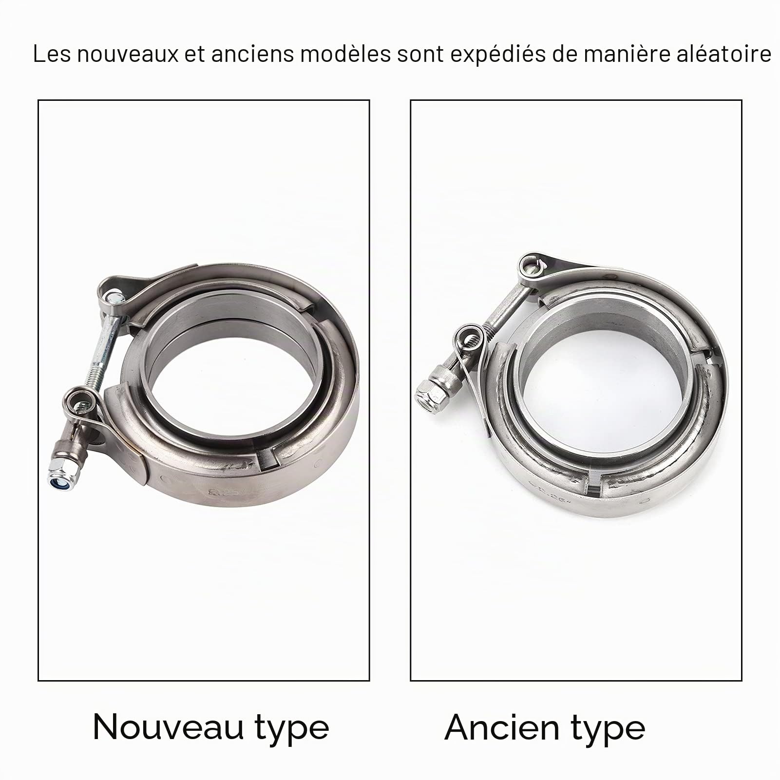Yosoo Colliers de Serrage pour Tuyau d'Échappement, Acier Inoxydable, 55mm, Lot de 2, pour Turbo Pot Down Pipe