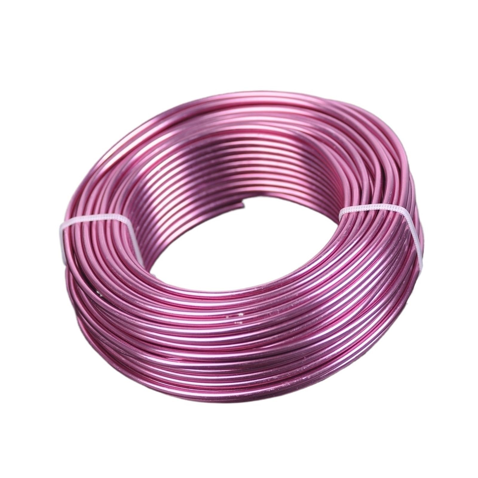 Alambre Aluminio 1 rollo grande de alambre de aluminio blando de 0,8 mm, 1 mm, 1,5 mm, 2 mm, 2,5 mm y 3,0 mm for manualidades y bisutería.(Dark Rose,0.8mm (385 meters))