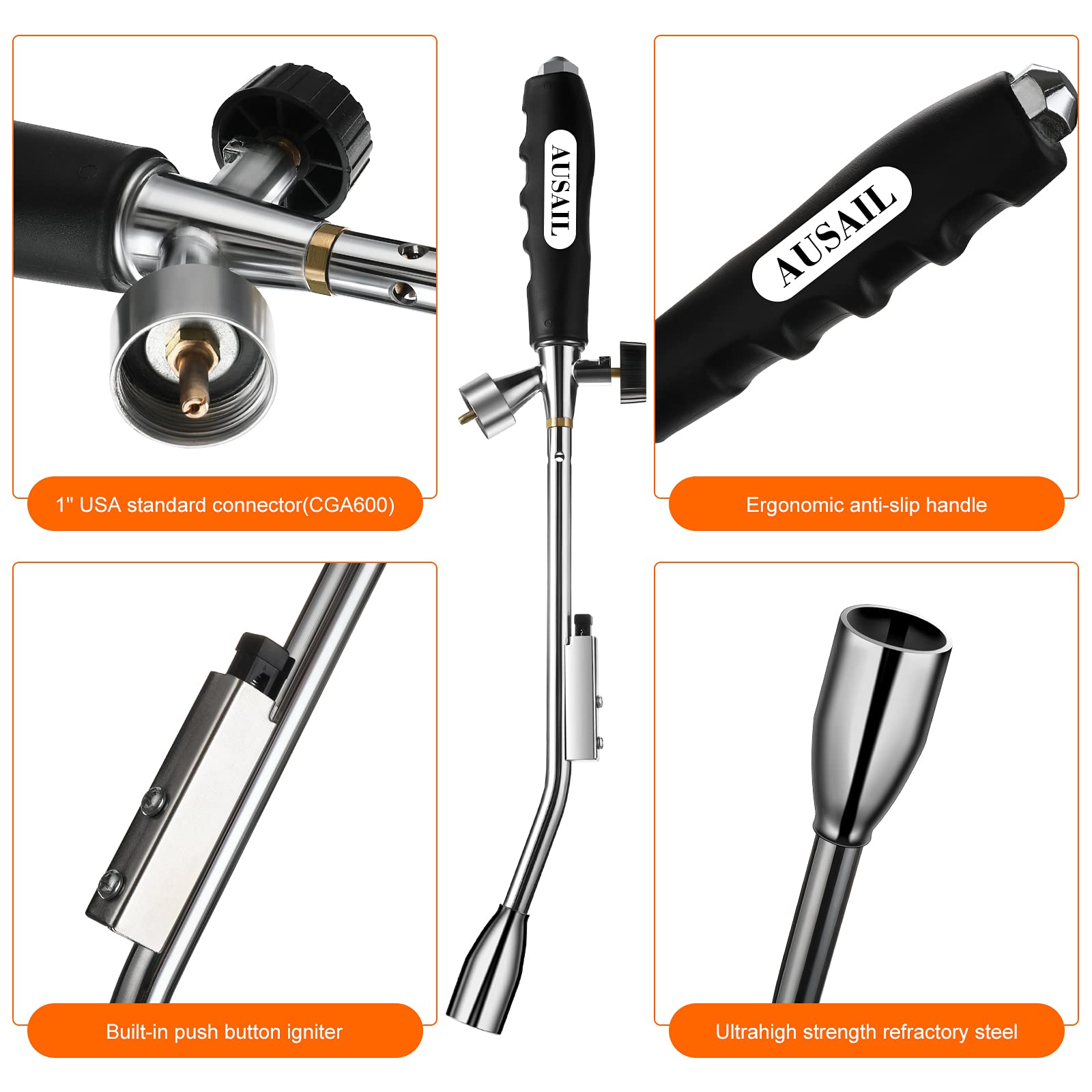 Buy Grill Torch Charcoal Starter, Propane Charcoal Lighter 30,000BTU