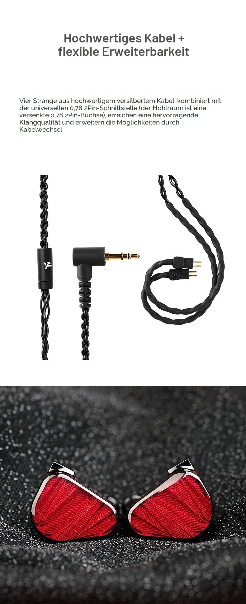 Fanmusic TRUTHEAR x Crinacle ZeroRed Dual Dynamic Treiber Kopfhörer im Ohr 0 78 2-poliges Kabel Einheitsgröße Rot