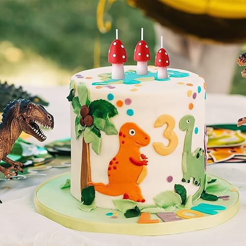 Miniatura 7 de Velas de cumpleaños de 9 piezas de velas de hongos del bosque, decoraciones para tartas de hongos, decoración de pastel de hongos