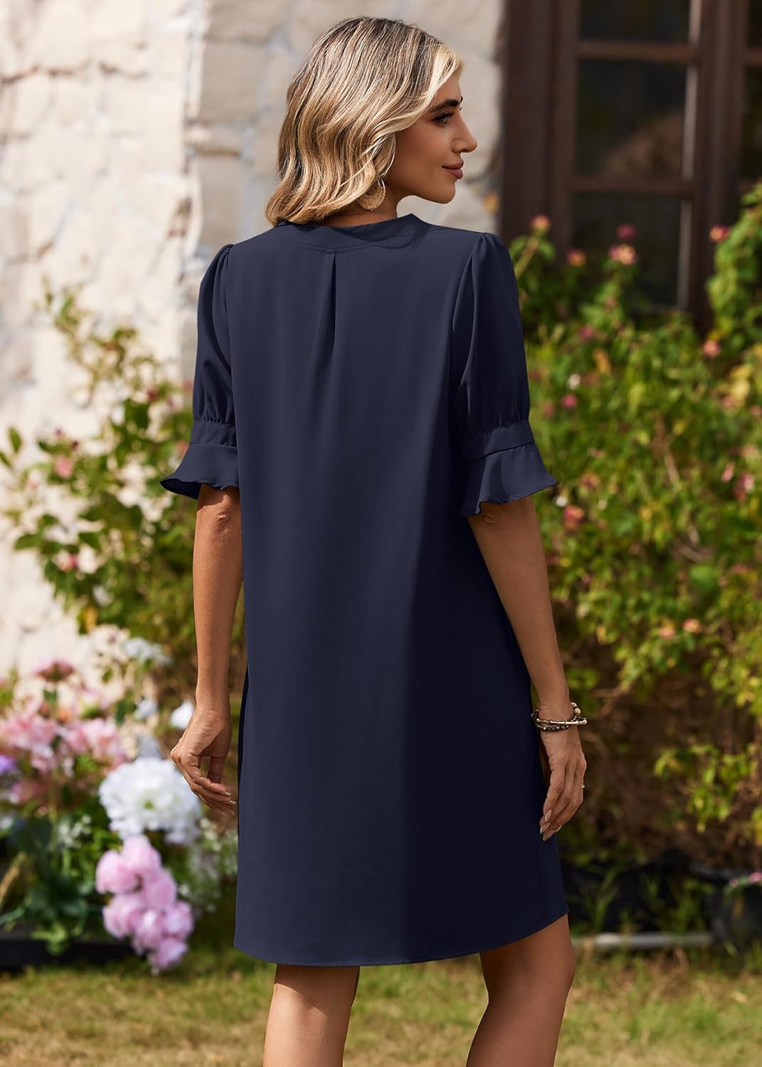 Zeagoo Summer Dresses for Women 2026 V Neck Ruffle Sleeve Casual Shift Dress Hawaiian Sundress Beach Vacation Clothes - Image 5