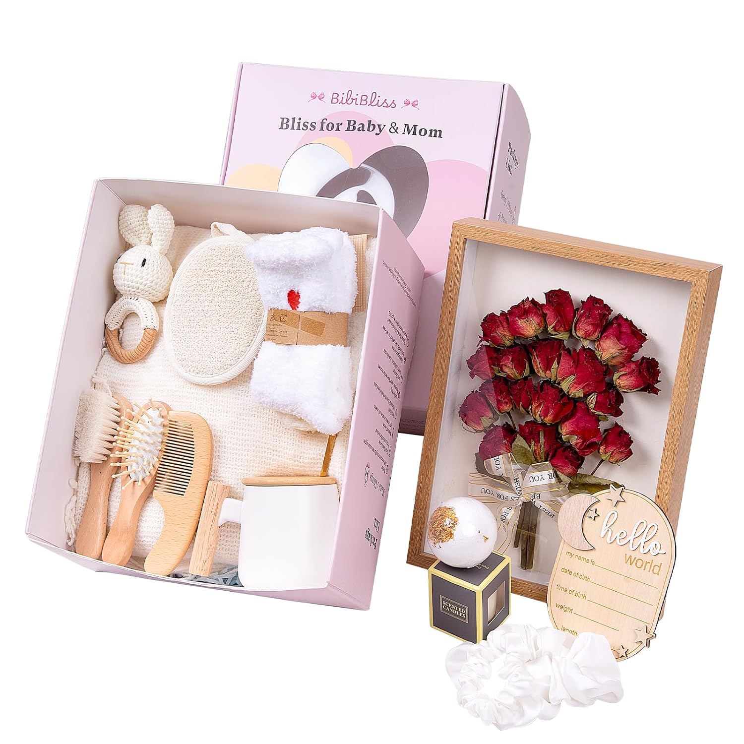 New Mon Gift for Women,17PCS New Mom Care Package After Baby,Pregnancy Gifts for First-Time Moms,After Birth Postpartum Essentials for Mom Set(White)