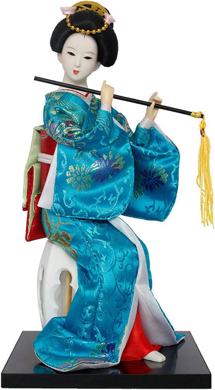 SiunwdiyJapanese Geisha Doll Ornaments Handicrafts Statuette Japanese Resin Creative Folk Ethnic Figurine Gift for Home Store Office Bedroom Gardening,K,12" (30cm)