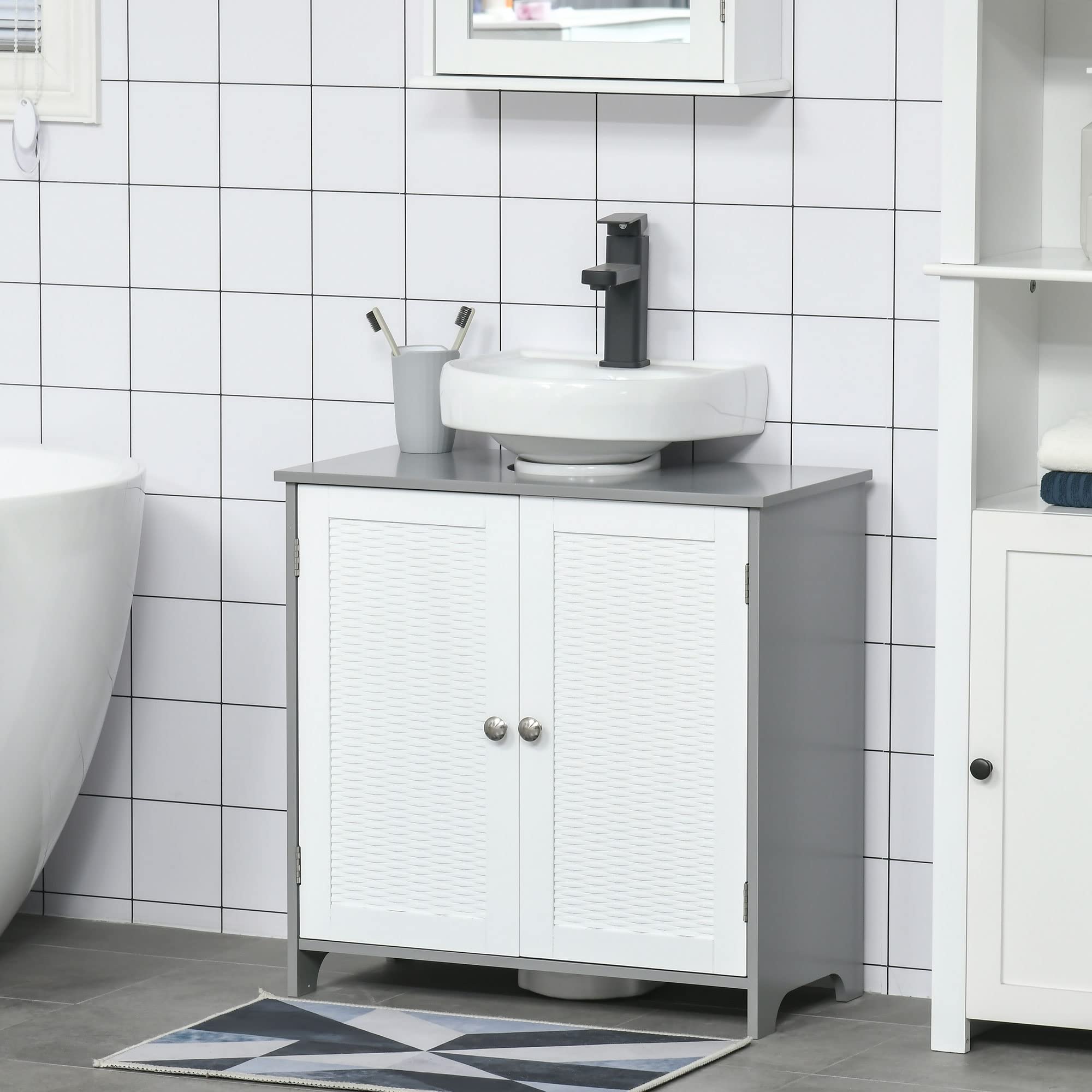 Dressoir Met 4 Gebeeldhouwde Deuren – Verstelbare Binnenplanken Metalen Handgrepen En Bolvormige Poten Designmeubel Voor De Woonkamer