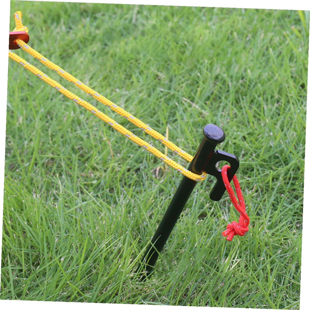 Ciieeo Heavy Duty Tent Stakes 8pcs Set with 30cm Black Steel Pegs and Storage Bag, Outdoor Camping Ground Anchors for Tent and Tarp Fixing, Windproof Landscape and Garden Stake