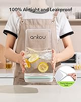 Vista 3 de Ankou Recipiente hermético de almacenamiento de alimentos con tapa y cuchara de 4.4 fl oz, 4 L/4.2 cuartos de galón sin BPA, contenedor de arroz