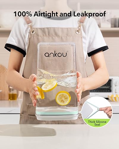 Miniatura 3 de Recipiente hermético de almacenamiento de alimentos con tapa y cuchara de 4.4 fl oz, 4 L4.2 cuartos de galón sin BPA, contenedor de arroz, harina,