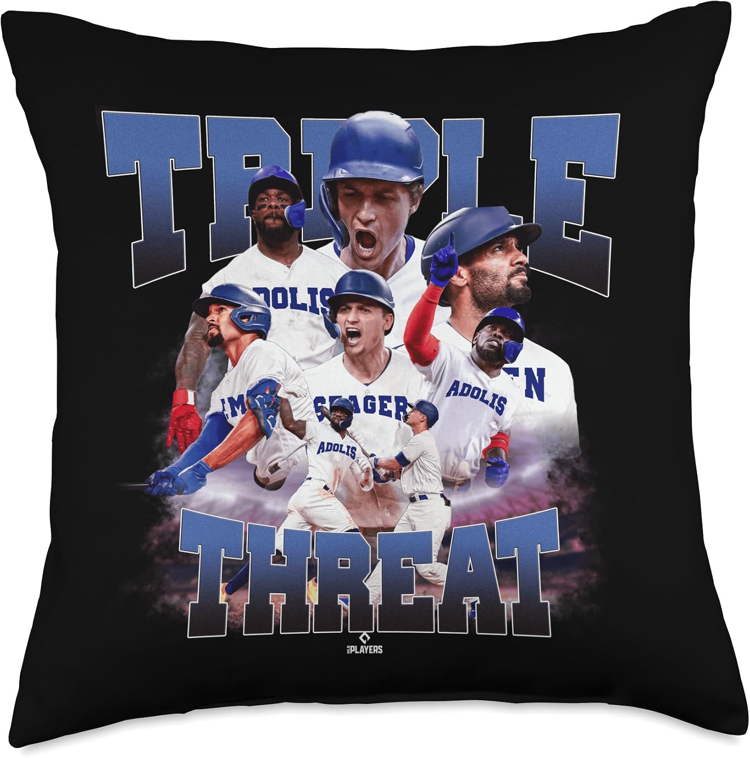 Corey Seager, Semien & Adolis García | TX | MLBTRIO4005 Throw Pillow
