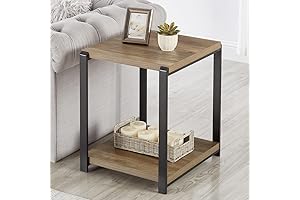 Rustic Oak Foluban End Table with Shelf