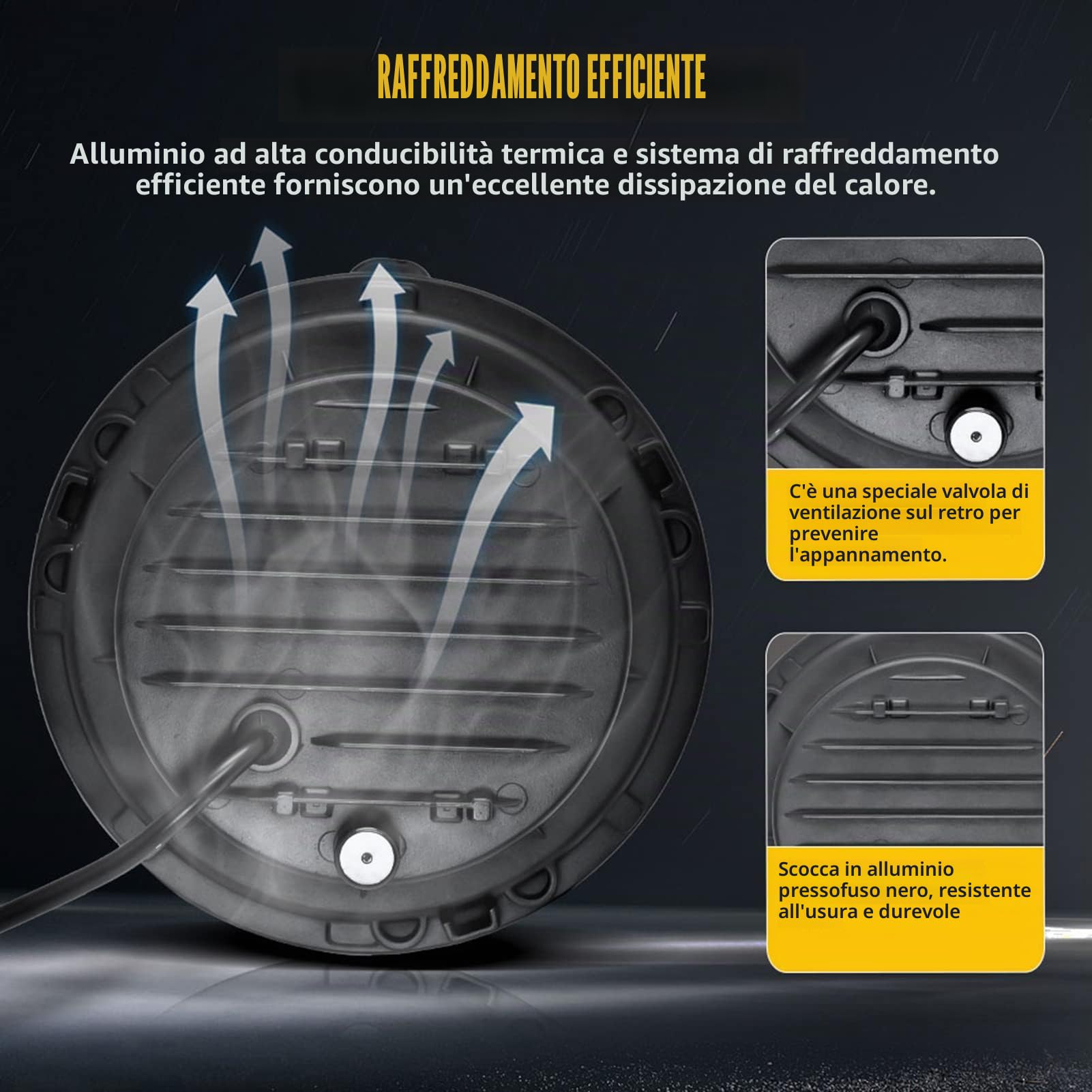 Fari Led H4 140W Angel Eyes 4 Modalità 14000LM 9V-30V Auto Moto, 6000K Bianchi / 3000K Ambra Ring per Camion Autobus Fuoristrada ATV Escavatori