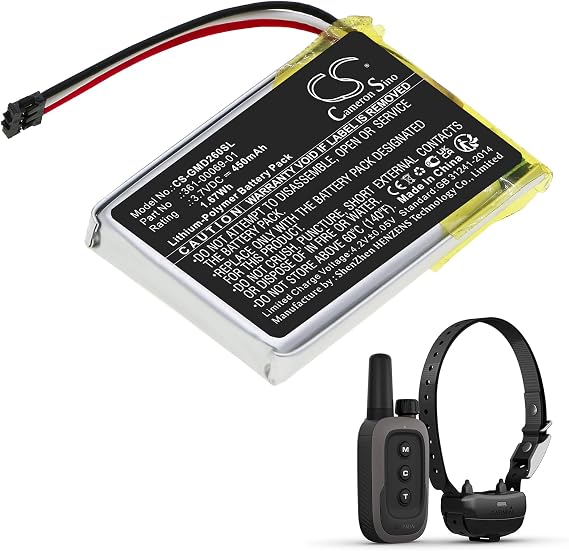 Cameron Sino 450mAh / 1.67Wh Replacement Battery for Garmin 361-00069-01, 010-11925-00, Delta SE Dog Training Collar Receiver, O2ADNH02, 010-02608-10, Delta XC Receiver, Sport XC Receiver