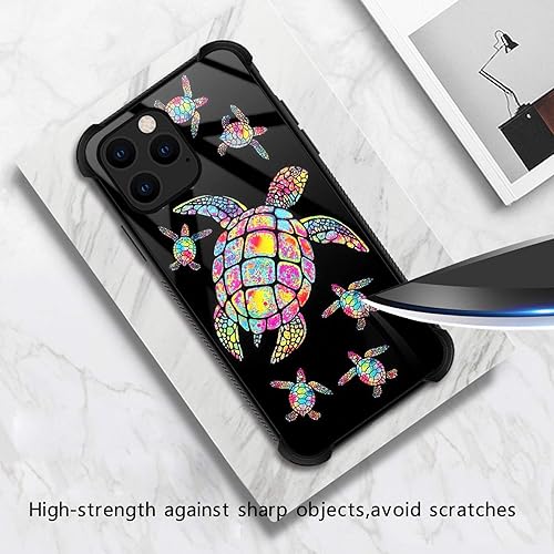 Miniatura 2 de CARLOCA Funda para iPhone 11, colorida familia de tortugas arco iris para iPhone 11 para niñas y mujeres, diseño gráfico, a prueba de golpes,