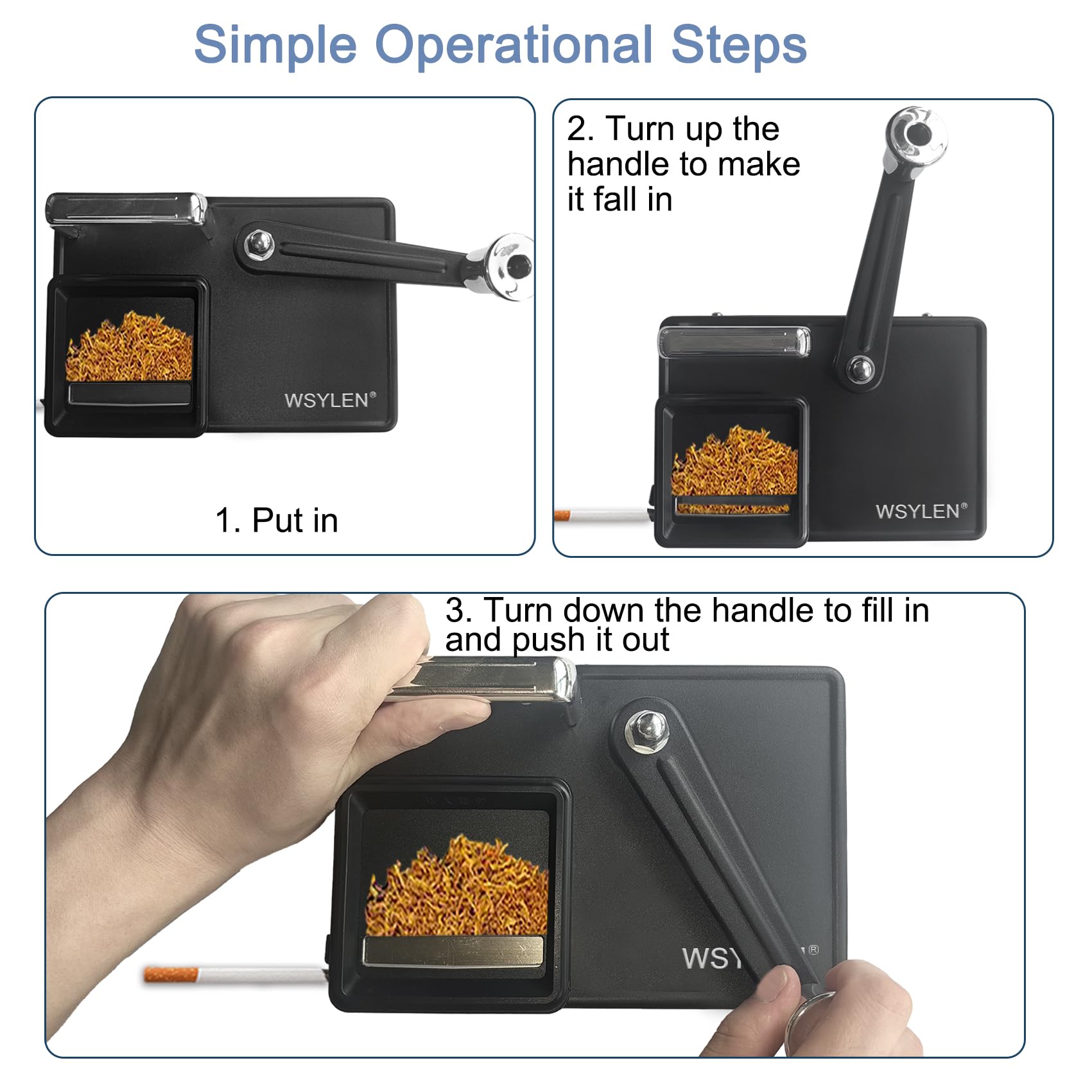 ws 3 cigarettes Amazon.com: WSYLEN Cigarette Rolling Machine, with Storage Groove, Manual  Dual-Track Upgrade Cigarette Machines, Suitable for 8.0 MM Diameter Size  Cigarettes (80-100MM Lengths),Black : Health & Household