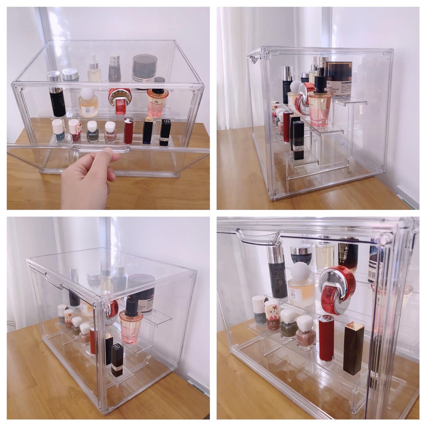 Vitrine Schaukasten Plexiglas Box, Acryl Vitrine, Sammlervitrine mit Tür, Für Minifiguren, Figuren Kleine, Action Figuren Spielzeug, Modellautos, Sammelfiguren (36*23*27cm)
